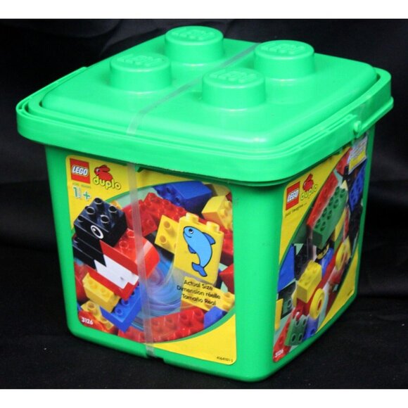 40 Pc 2001 Lego Duplo Baby Preschool Building Toy 3126 Container Bin Storage - Picture 1 of 8